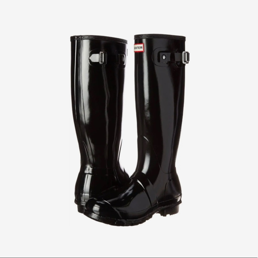 Women’s Hunter Original High Gloss Waterproof Rain Boot, Black - Size 8